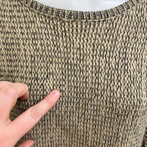 Marla Wynne M Sweater Beige Gold‎ Knit Chunky Long Sleeve Solid - Picture 3 of 14